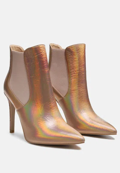 Rag & Co Molina High Heeled Chelsea Boot In Gold In Multi
