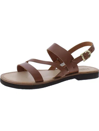 Rag & Co Mona Womens Solid Leather Strappy Sandals In Brown