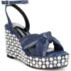 Rag & Co Moondot Wedge Sandal In Blue