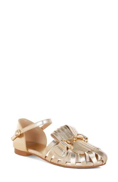 Rag & Co Noori Faux Leather Kiltie Sandal In Gold
