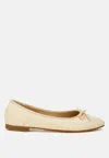 Rag & Co Paper Rings Raffia Ballet Flats In Beige
