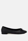 Rag & Co Paper Rings Raffia Ballet Flats In Black