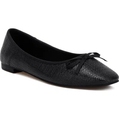 Rag & Co Paper Water Repellent Ballet Flat In Black