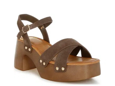 Rag & Co Pikansa Platform Sandal In Brown