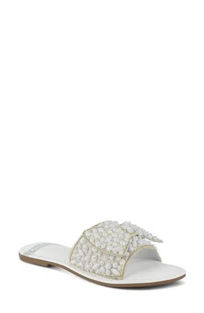Rag & Co Women's Pipa Big Bow Beaded Flats In White