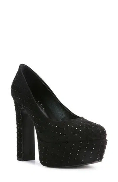 Rag & Co Poppins Rhinestone Platform Pump In Black