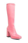 Rag & Co Presto Knee High Boot In Pink