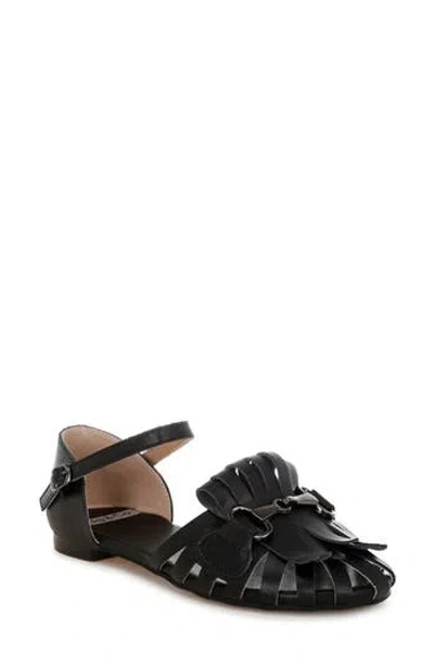 Rag & Co Women's Ramita Horsebit Fringe Flat Sandals In Black
