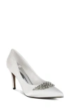 Rag & Co Rhodolia Diamente Brooch Pump In White