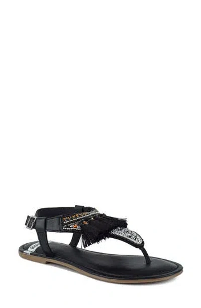 Rag & Co Women's Risha Genuine Leather Tassel Sandals In Black