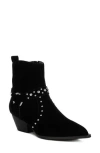 Rag & Co Rodeo Studded Buckle Western Boot In Black