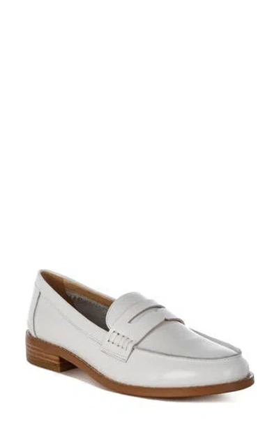 Rag & Co Women's Roxana Real Leather Penny Strap Loafers In White