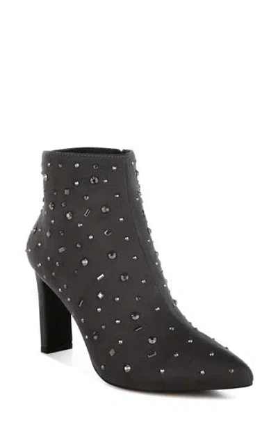 Rag & Co Women's Sakura Diamante Embellished Microfiber Boots In Grey