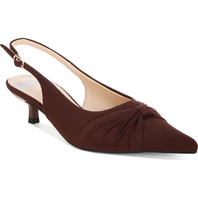 Rag & Co Salvia Slingback Pump In Brown Suede