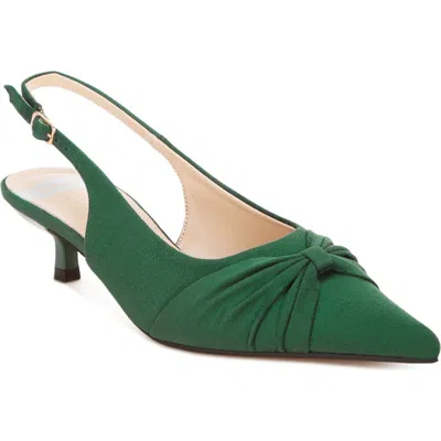 Rag & Co Salvia Slingback Pump In Green Suede