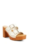Rag & Co Sarai Buckle Strap Platform Sandal In Ivory