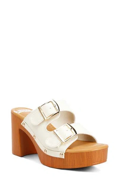 Rag & Co Sarai Buckle Strap Platform Sandal In Ivory