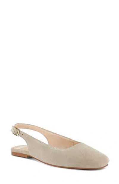 Rag & Co Women's Neutrals Sozani Genuine Suede Leather Slingback Flats In Beige In Beige/black