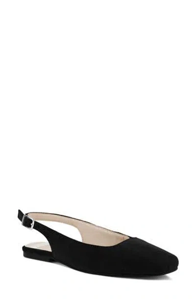 Rag & Co Women's Sozani Genuine Suede Leather Slingback Flats In Black