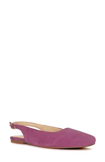 Rag & Co Women's Pink / Purple Sozani Genuine Suede Leather Slingback Flats In Fuchsia In Pink/purple