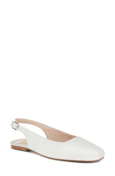 Rag & Co Women's Sozani Real Soft Leather Slingback Flats In White