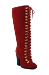 Rag & Co Street Slay Knee High Boot In Red