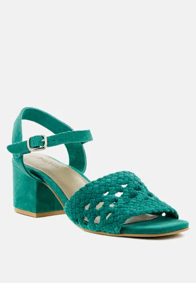 Rag & Co Tasha Turquoise Block Heel Sandal In Blue