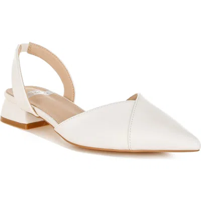 Rag & Co Women's Tijay Soft Real Leather Slingback Sandals In White