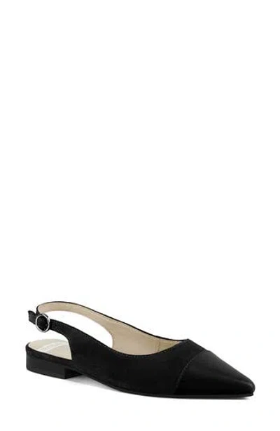Rag & Co Women's Uwaha Genuine Leather & Real Suede Slingback Flats In Black