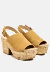 Rag & Co Vendela Leather Slingback Platform Sandal In Brown