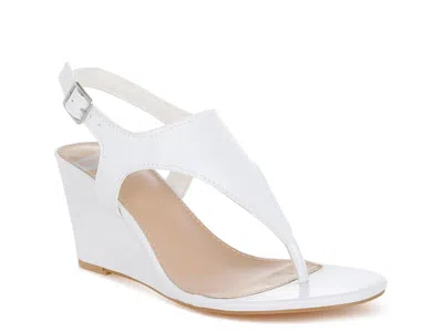 Rag & Co Wami Wedge Sandal In White