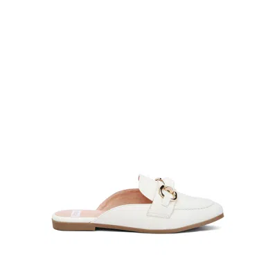 Rag & Co Women's Abner Horsebit Embellished Slip On Mules In White By