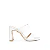 RAG & CO WOMEN'S ALODIA SLIM BLOCK HEEL SANDALS IN WHITE