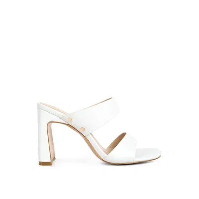 Rag & Co Alodia Slim Block Heel Sandals In White