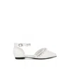 Rag & Co Women's Aouva Rhinestone & Pearl Ankle Strap Flat Sandals In White By  In White