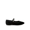 Rag & Co Women's Aralia Velvet Mary Jane Ballerinas In Black By  In Black