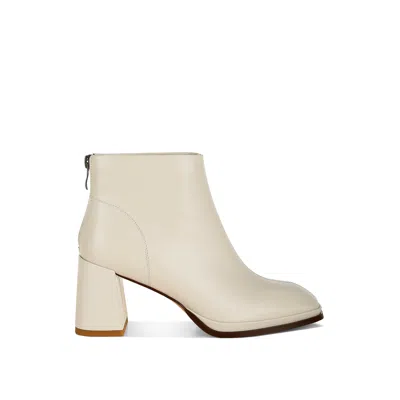 Rag & Co Women's Armada Genuine Leather Square Toe Boots In Off White