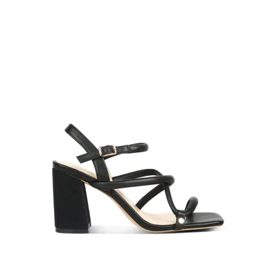 Rag & Co Women's Artha Open Square Toe Block Heel Sandals In Black By