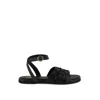 Rag & Co Women's Ashton Black Flat Ankle Strap Sandals By  In Multi