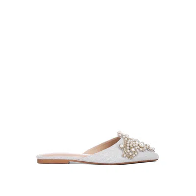 Rag & Co Women's Astre Pearl Embellished Shimmer Mules In Silver By