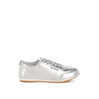 Rag & Co Women's Astylos Metallic Faux Leather Sneakers In Silver