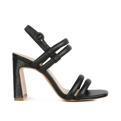 Rag & Co Women's Avianna Black Slim Block Heel Sandal By