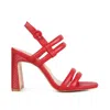 Rag & Co Women's Avianna Red Slim Block Heel Sandal By  In Red