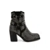 Rag & Co Women's Babbon Studded Harness Detail Ankle Boots In Black By  In Animal Print