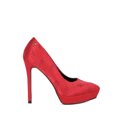 Rag & Co Women's Ballard Red Monogram Satin Stiletto Pumps