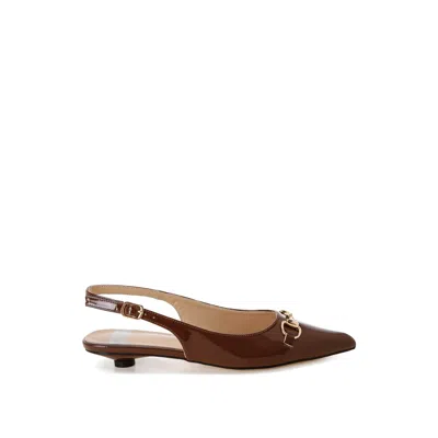 Rag & Co Women's Bell Flower Classic Horsebit Detail Slingback Heels In Brown By