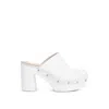 RAG & CO WOMEN'S BENJI RECYCLED LEATHER CLOGS IN WHITE