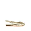 Rag & Co Women's Berni Metallic Square Toe Flat Slingbacks In Gold In Gold