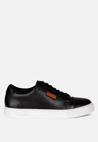 Rag & Co Ashford Black Fine Leather Handcrafted Sneakers