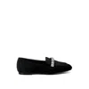 Rag & Co Lamington Diamante Embellished Velvet Loafers In Black In Black